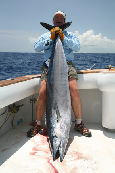 Lightning does strike twice!  Poveromo scored this 113-pound, two-ounce wahoo, during his second visit to San Salvador, Bahamas.